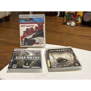 PS3 Games Lot Of 3 Games , Need For Speed, Call Of Duty 4, Resistance Fall Of Ma
